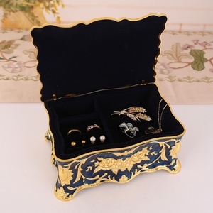 High Quality <b>Vintage</b> Luxury European Style Enamel Jewelry <b>Box</b> Zinc Alloy Rectangle Metal Shell with Luxury Packaging - Product Image 3