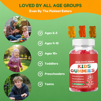 Dagelijkse Wellness Kinder Multivitamine Gummies - Natuurlijke Dagelijkse Voedingsondersteuning OEM Private Label 60 Gummies