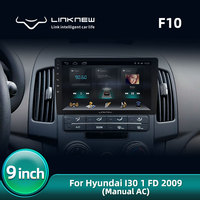 LINKNEW F10 pour I30 2DIN autoradio avec Android 8.1, navigation GPS, caméra de recul, écran tactile 9 pouces, radio FM/AM