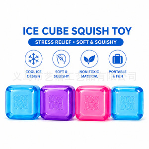 Jouet anti-stress en forme de glaçon à 4 couleurs, en caoutchouc avec rembourrage mochi, super rebondissant, doux, sensoriel, non toxique pour les enfants - Product Image 4