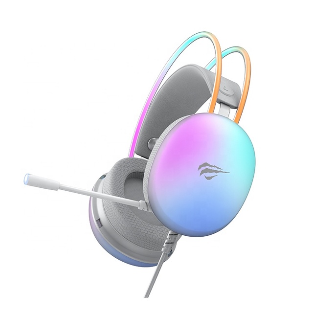Havit H2037D RGB Over-Ear Wired Gaming Headset USB 3.5mm Detachable Mic LED Battery Indicator Surround Sound Dynamic Vocalism