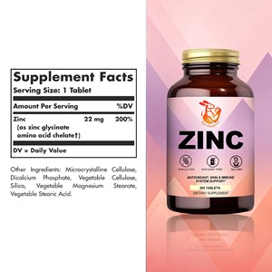 Tabletas de Zinc Estándar de Exportación, Personalizadas, Apoyan un Sistema Inmunológico Saludable y una Piel, Cabello y Uñas Saludables con Suplemento Herbal de Zinc - Product Image 2