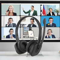Earphone & headphone berkabel USB, dengan mikrofon peredam bising Antarmuka 3.5mm PC Laptop Headset kompatibel untuk penggunaan komputer