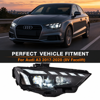 Ensemble de phares Audi A3 spécialement conçu pour les années 2017-2020 ; Phares à LED avec projecteur 24W 12V, feux de jour