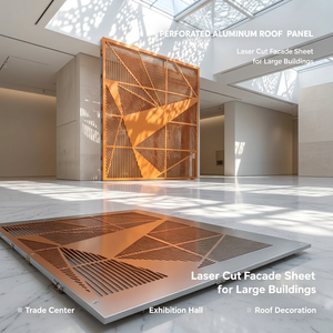 Panneau mural en aluminium perforé, revêtement de façade métallique, épaisseur personnalisée pour les toits et les extérieurs des bâtiments de bureaux - Product Image 1