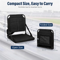 Siège de stade portable pliable rapidement, rangement compact, support ergonomique pour le dos, événements sportifs, camping, activités de plein air, pêche
