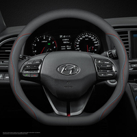 Housse de volant de voiture en cuir nappa pour hyundai pegas verna solaris elantra i30 sonata cantus creta tucson ix35 santa fe