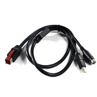 Werkseitig heißes 24V USB zu DIN 3P Kabel USB-B 24V Strom DIN 3pin zu Splitter Y Hoslden Stecker 1 zu 2 Splitter Adapter kabel
