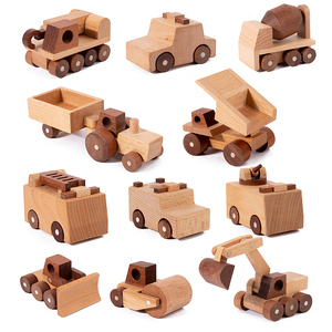 Set da gioco in legno massello Montessori per auto giocattolo rimovibile per 2-4 anni giochi educativi con Logo personalizzabile a forma di cerchio di faggio - Product Image 1