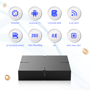 Junuo Décodeur 4 + 32 Go Allwinner H313 Amlogic S905 8K <span class=keywords><strong>Ultra</strong></span> HDR10 + WiFi6 Décodeur TV Android intelligent - Product Image 2