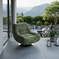 Fauteuil pivotant Meiqi 360°, canapé simple moderne et relaxant, imperméable et antirouille, pour balcon, usage extérieur, salle à manger d'hôtel, en carbone