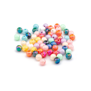 Perline Acriliche Iridescenti Ilan 8mm 19g Multicolore per Creazione di Gioielli - Product Image 2