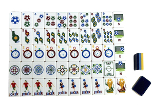 Oferta Especial: Baldosas Acrílicas de Lujo Coloridas para la Copa <span class=keywords><strong>Mundial</strong></span> de Fútbol, 160 Piezas, Ecológicas, Estilo Mahjong Americano, Entretenimiento para Aficionados al Fútbol QLH - Product Image 4