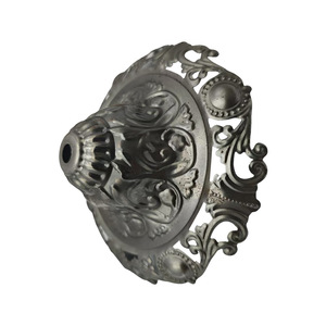 Couvre-lampe rond victorien ajouré à motif floral 180 pour lustre - Product Image 4