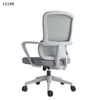 Chaise de bureau ergonomique économique et respirante en maille pour bureau à domicile et atelier, dossier moyen avec accoudoirs fixes et hauteur réglable
