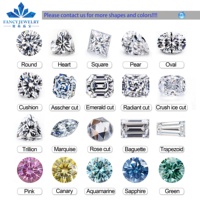 Vente en gros de haute qualité Moissanite en vrac 1carat 6x6mm Asscher Shape Sapphire BLUE Moissanite Stone for Fine Jewelry