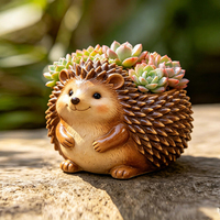 Vente directe usine : Statue d'animal en résine, artisanat, pot de fleurs hérisson, ornement en résine