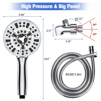 Pommeau de douche à filtre de pluie ABS à 10 fonctions Buse de pulvérisation haute pression Accessoires de robinet de salle de bain