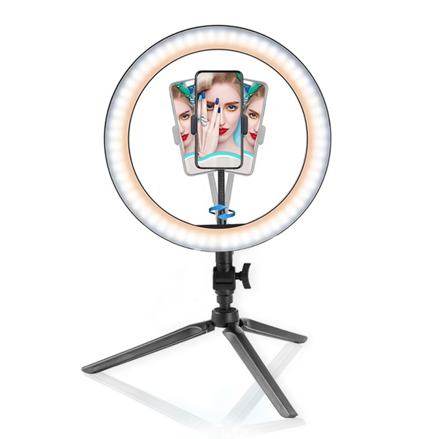 Selfie Ring Light with Stand,10" 26cm with Phone Holder, Dimmable Desk Makeup Ring Light, Perfect for Live Streaming, TikTok