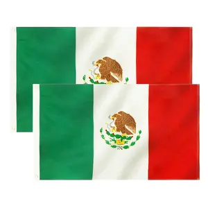 Livraison 3x5 Ft Mexique Bandera Impression de logo personnalisé Drapeaux mexicains du Mexique