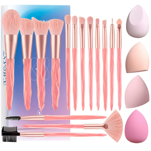 ชุดแปรงแต่งหน้าขนสังเคราะห์สีตามสั่ง พร้อมแปรงเขียนคิ้วและฟองน้ำรองพื้น สำหรับอุปกรณ์เสริมความงาม - Product Image 4