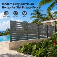 Aluminiumlegering Louvered Privacy Schutting voor Villa Binnenplaats Buiten Tuin Perimeter Hoge Corrosiebestendigheid Eenvoudige Stijl