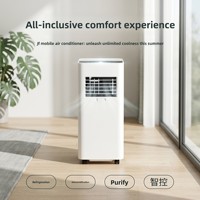 Climatiseur portable sans installation, sans drainage, refroidissement par compresseur, télécommande vocale, déshumidificateur, purificateur d'air