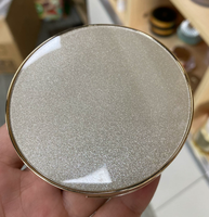 Boîte à coussin d'air ronde plaquée or de haute qualité 13g, matériaux d'emballage Starair pour coussin d'air, avec miroir et houppette