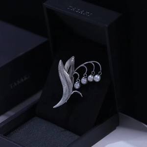 Broche de Perlas Akoya de Agua Dulce 2023, 7-8 mm, Casi Redondas, Ligeramente Imperfectas, Forma de Guisante, Decoración Floral para el Pecho, Broches Elegantes - Product Image 3