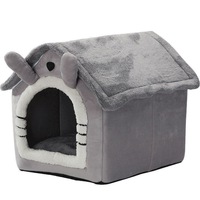 Lit pour animaux de compagnie en tissu chaud, en forme de maison, universel toutes saisons, amovible, démontable et lavable, pour chats et chiens, vente en gros