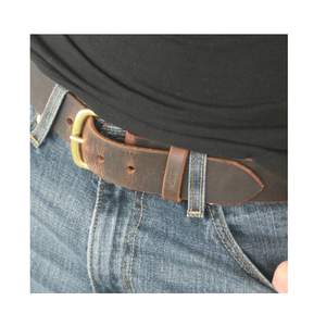 เข็มขัดหนังผู้ชายสไตล์วินเทจพร้อมหัวเข็มขัดโลหะผสมวัสดุหนังวัวแบบกำหนดเองสำหรับแบรนด์แฟชั่นร้านค้าปลีกฉลากส่วนตัว - Product Image 3