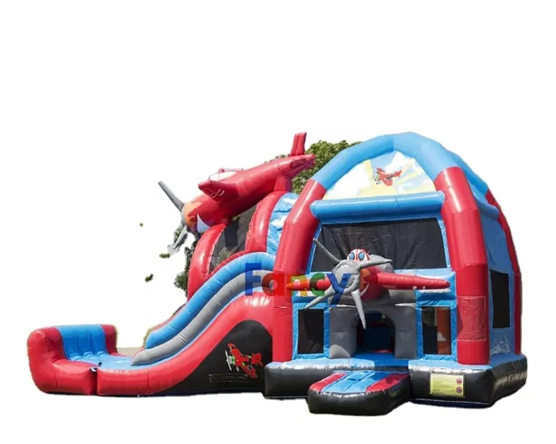 Grande inflável bouncy castelo jumpers bouncer comercial com água slide salto casas para venda