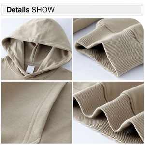 Logo personnalisé Hommes Sweats à capuche surdimensionnés à poids élevé French Terry Blank Pull à capuche de haute qualité - Product Image 4