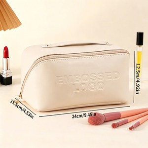 Borse per il Trucco Personalizzate all'Ingrosso, <span class=keywords><strong>Impermeabili</strong></span>, Portatili, Ecologiche, in Pelle PU, Organizer da Viaggio per Cosmetici con Cerniera - Product Image 2