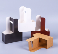 Boîte porte-gobelets personnalisable en carton ondulé marron et blanc, avec poignée, recyclable, épaissie, pour emballage à emporter de café