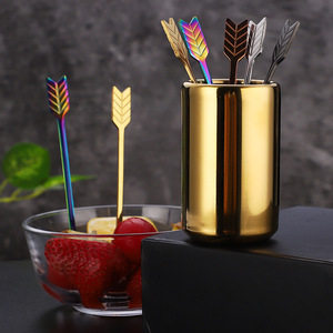 Fourchette à fruits en acier inoxydable 304, fourchette à dim sum pour hôtel, fourchette à pain, petite fourchette en titane, bâtonnet à café, cadeau - Product Image 2