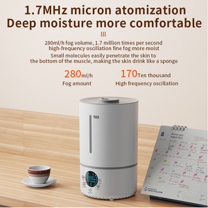 Humidificador Ultrasónico de 4L con Vapor Cálido, de Sobremesa, para el Hogar, con Relleno Superior, Atomizador, para Espacios de Menos de 10 m² - Product Image 4