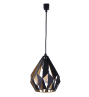 Usine PP24124 E26/E27 Support de lampe suspendue 110-240V Finition noire avec douille en métal décorative or intérieur