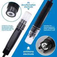 Sonde d'électrode pH/ORP industrielle en verre haute température JiShen, conception composite en PTFE pour la désulfuration des eaux usées