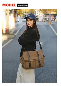 Sac messager unisexe en toile vintage, best-seller 2026, tendance <span class=keywords><strong>Instagram</strong></span> - Product Image 2