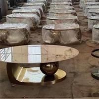 Table basse et table à thé YuanChang en métal de haute qualité avec un design moderne et épuré, finition noire/dorée pour le mobilier de salon