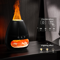 Lampe himalayenne électrique arôme brume fraîche atomiseur d'air humidificateur diffuseur d'arôme de pierre de sel à ultrasons avec décoration de flamme 3D