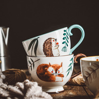 Tasse en céramique à pieds hauts faite à la main tasse de lait de peinture personnalisée pour les cadeaux d'affaires