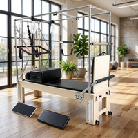 Reformer Pilates Cadillac 3-en-1 en érable au design classique, personnalisé pour usage commercial, de luxe, multifonctionnel et durable pour studio de Pilates