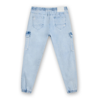 Pantalon cargo jogger en denim délavé pour homme, taille à cordon, jeans utilitaires, OEM, marque privée 4E813