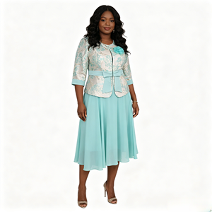 Costumes pour femmes en tissu extensible tissé, doux, à motifs floraux, élégants et raffinés, grande taille, brocart, pour l'église, vente en gros - Product Image 3