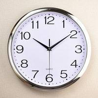 Horloge murale en quartz électroplaqué en plastique de 12 pouces avec fonction lumineuse pour chambre à coucher, salon, bureau, espaces publics - Horloge avec logo personnalisé