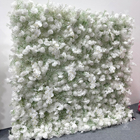 Versprechen Sie weiße Rose und Baby Atem Blumen wand für Hochzeit künstliche Blume Wand Hintergrund Hochzeit Blume Wand dekoration