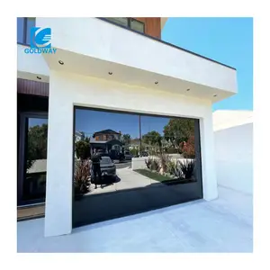 2024 profesyonel garaj kapısı imalatı evler için yüksek standart çerçevesiz alüminyum ayna yansıtıcı cam garaj kapısı üretmek