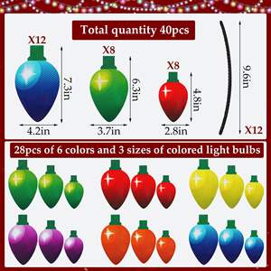 Luces Navideñas Populares Transfronterizas, Bombilla de Luz de Panal Reflectante Colorida, Imán para Puerta de Garaje, Cable Magnético, Atractivo Navideño - Product Image 5